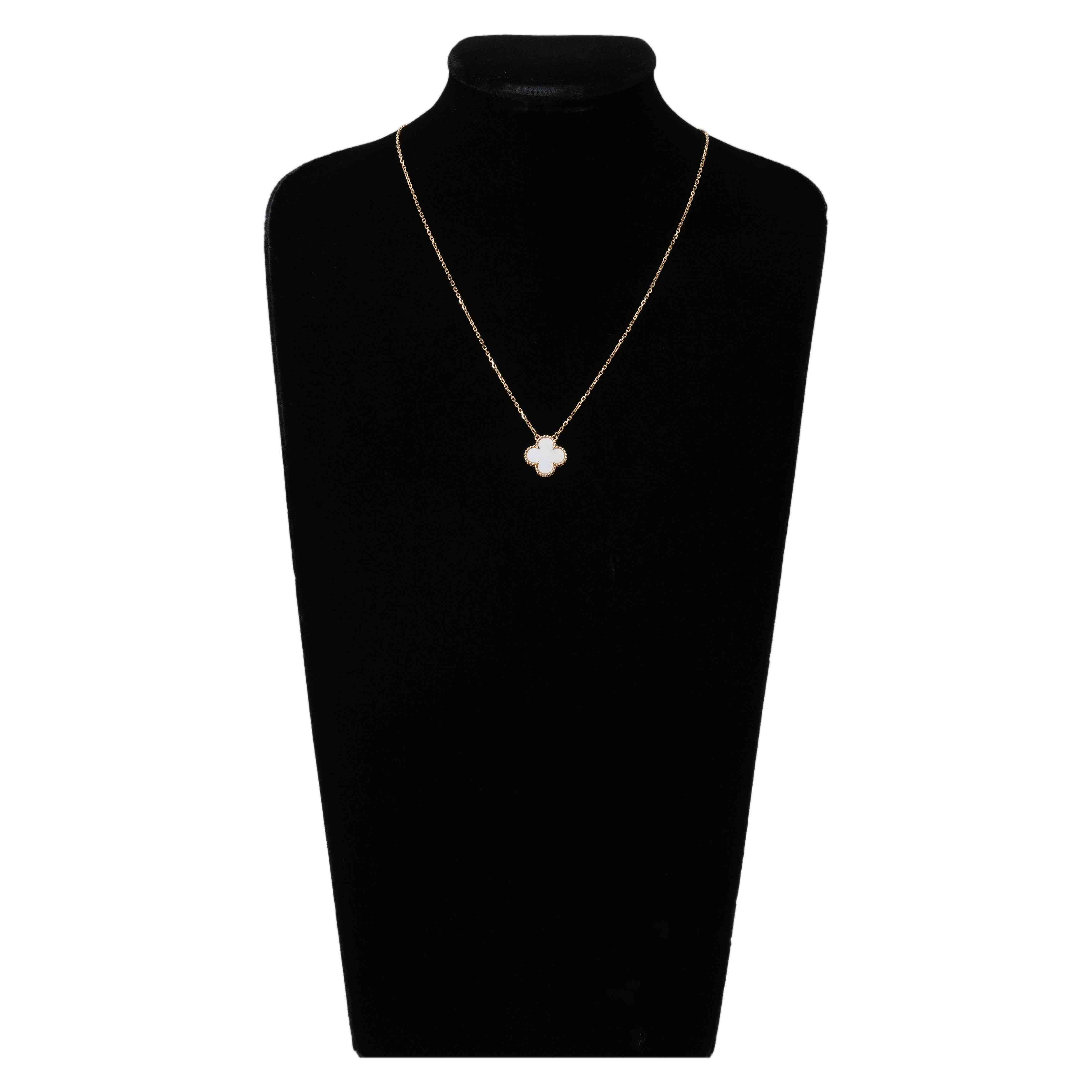 Van Cleef & Arpels(USED)반클리프앤아펠 빈티지 알함브라 네크리스 자개